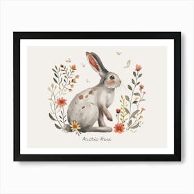 Little Floral Arctic Hare 4 Poster Art Print