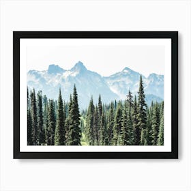 Mount Rainier National Park Forest Mountain Adventure Art Print