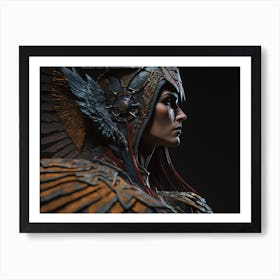 Viking woman, portrait of a warrior. 1 Art Print
