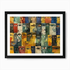 Modern Colorful Faces 4 Art Print