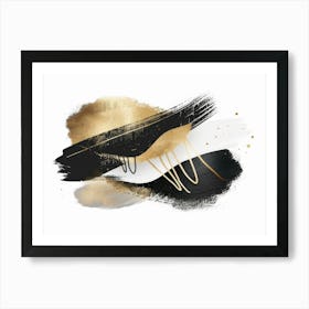 Gold And Black Abstract Painting 103 Art Print