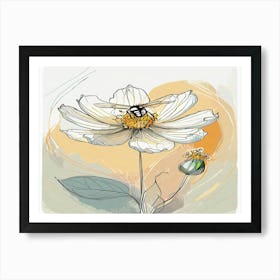 Bee On A Flower 2 Art Print