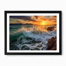 Sunset At The Beach 3 Art Print