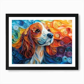 English Cocker Spaniel Paper Quilling Dog Portrait Art Print