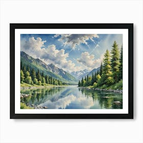 Mountain River 3 40x30in 12000x9000px 49mb Art Print