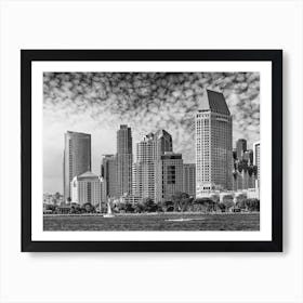 Monochrome San Diego Skyline Art Print