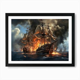 Sea Battle Art Print