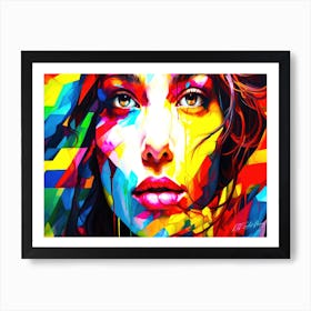 Cubist Beauty - Colorful Woman Art Print