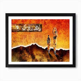 Tribal African Art Illustration In Painting Style 182 Art Print