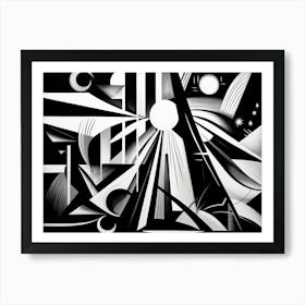 Perception Abstract Black And White 6 Art Print