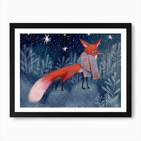 Fox In The Night Art Print