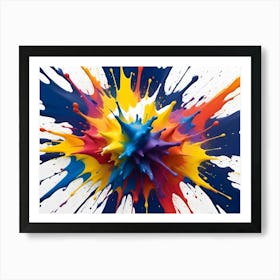 Abstract Image Of Colorful Paint Splatters Creating A Dynamic And Energetic Composition Art Print