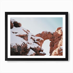 Snowy Desert Arches Art Print