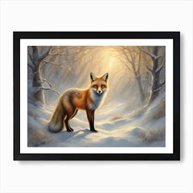 Majestic Winter Fox Page 6 Art Print