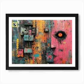 Analog Fusion: A Tapestry of Mixed Media Masterpieces The Face' Art Print