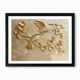 Birds On A Branch Art Print