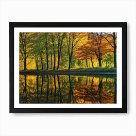 Serene Autumn Reflections 24 Art Print