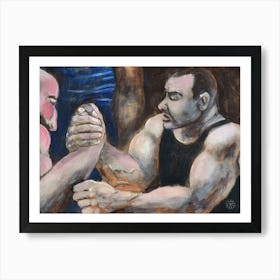 Armwrestlers - Anton Maliar painting man men sport muscle armwrestling Poster