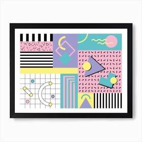 Memphis Pattern Retro Vaporwave 80s Vintage 90s Dreamwave Artwork Art Print