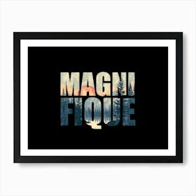 Magnifique Poster Retro Landscape Illustration 9 Art Print