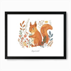 Little Floral Squirrel 2 Poster Art Print