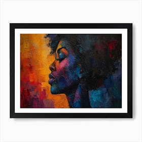 Colorful Chronicles: Abstract Narratives of History and Resilience. Portrait Of African Woman Art Print