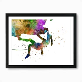 Rock Climbing Girl Art Print