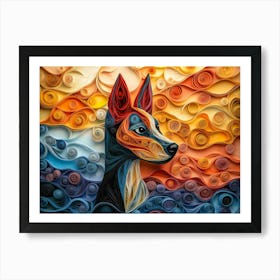 Pharoah Hound Paper Quilling Dog Portrait Art Print