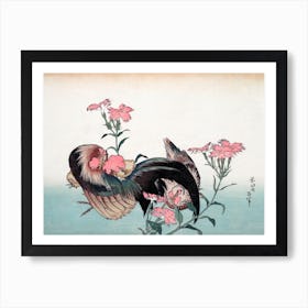 Cock And Flower, Katsushika Hokusai Art Print