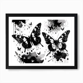 Black And White Butterflies Art Print