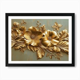 Gold Flowers 44 Art Print