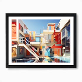 Abstract Art Architecture Colorful Painting Art Print