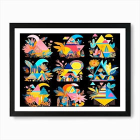 Set Of Colorful Geometric Shapes Art Print