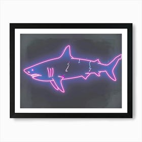 Pink Tiger Neon Shark 6 Art Print