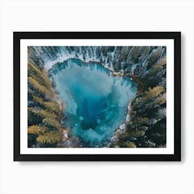 Aerial View Of A Blue Lake Art Print