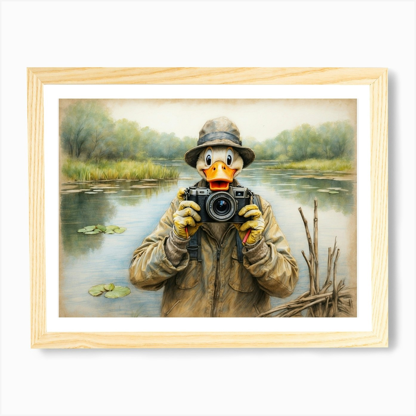 Donald Duck Photographer Art Print Framed Wall Art Poster Canvas Print Picture - Picture 4 of 4
