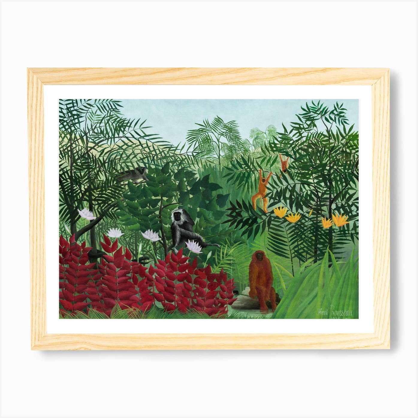 Rare fine unique jungle landscape painting signed Henri Rousseau w COA   eBay