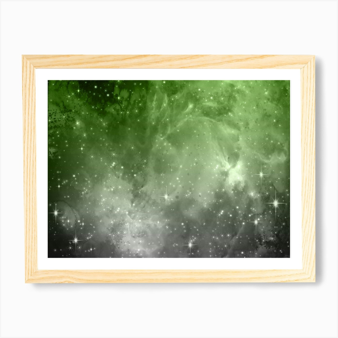 Lime Green And Grey Galaxy Space Ba Framed Wall Art Poster Canvas Print Picture - Picture 4 of 4