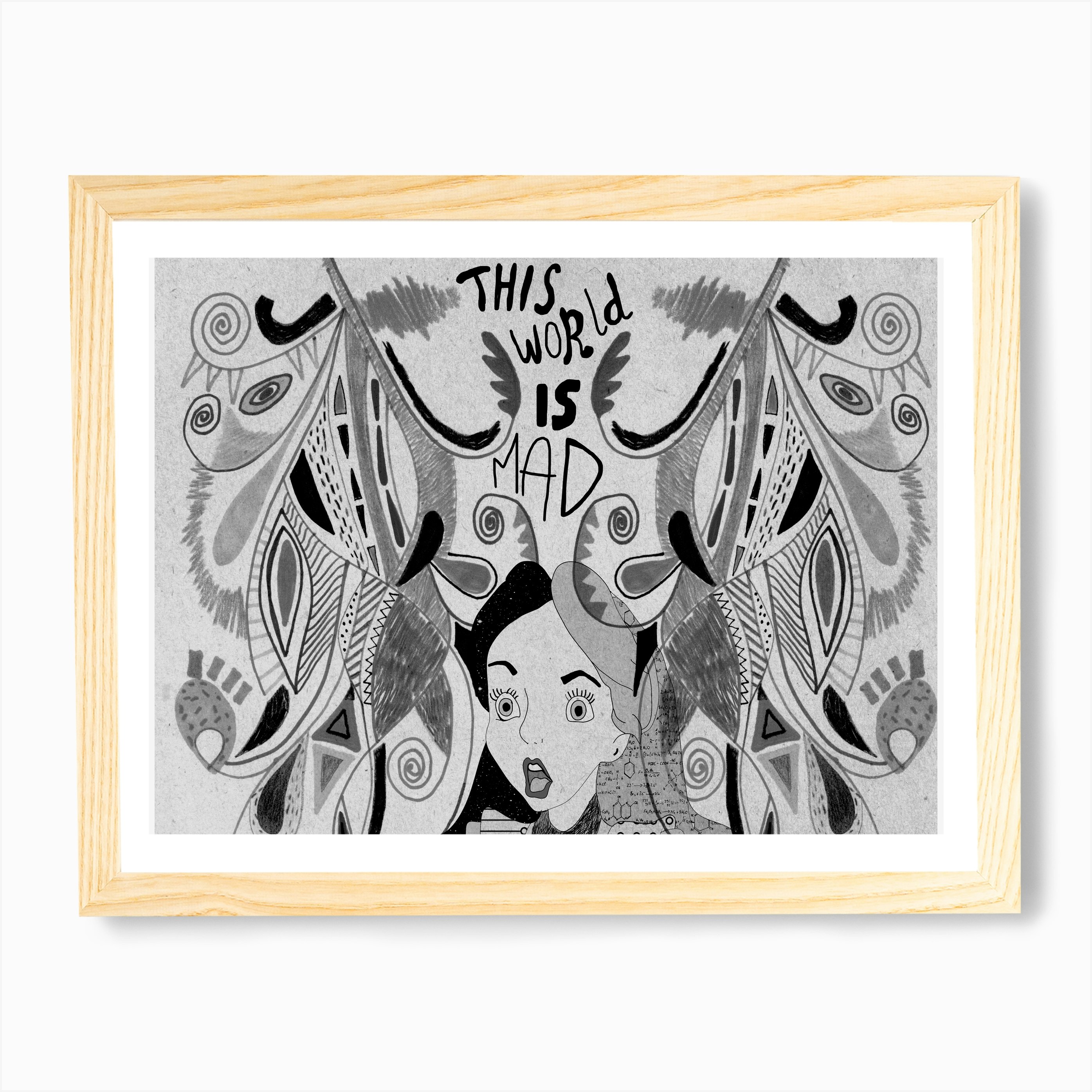 Download Alice In Wonderland Black And White Art Print by Vasare ...