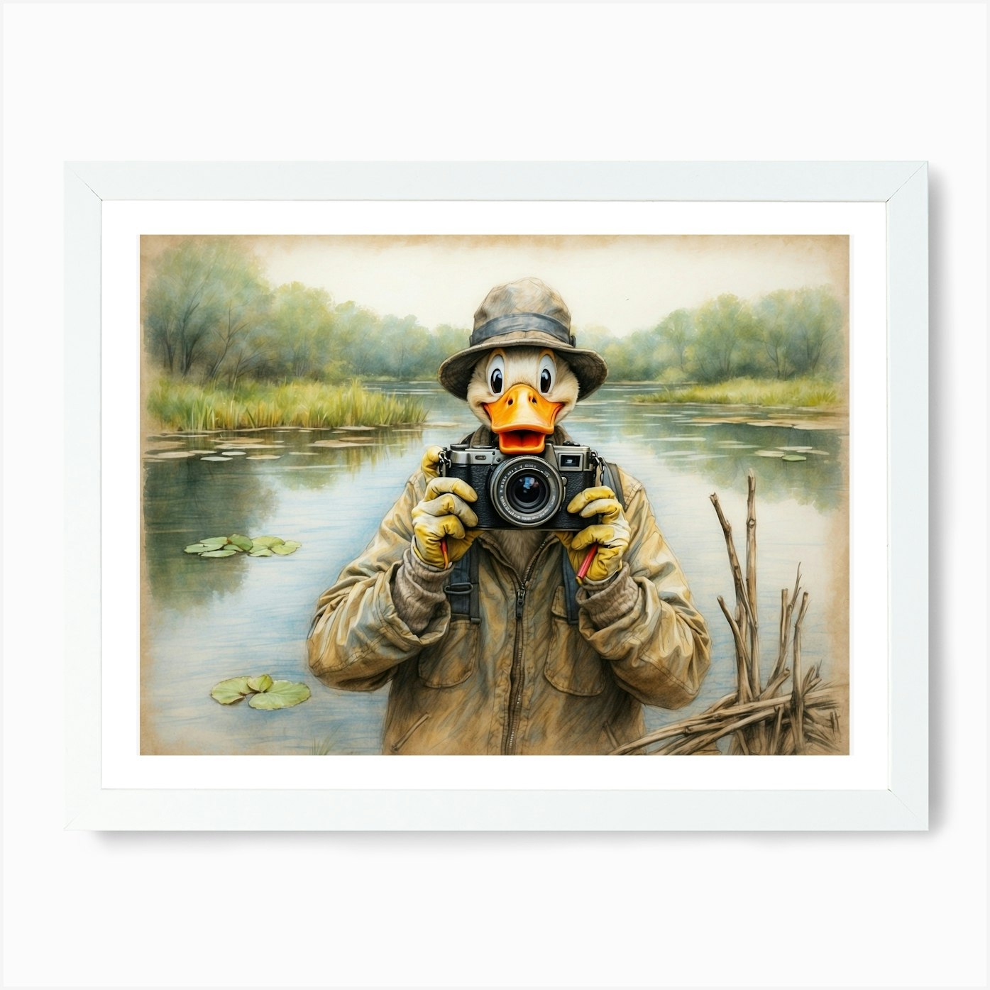 Donald Duck Photographer Art Print Framed Wall Art Poster Canvas Print Picture - Picture 3 of 4