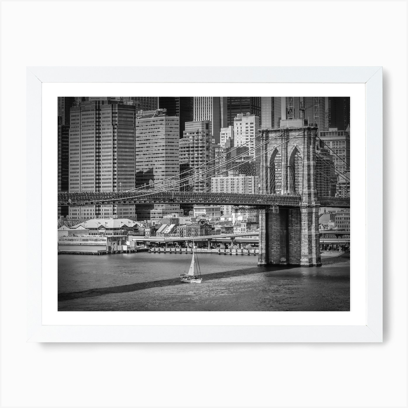New York City Brooklyn Bridge East River Art Print By Melanie Viola Fy