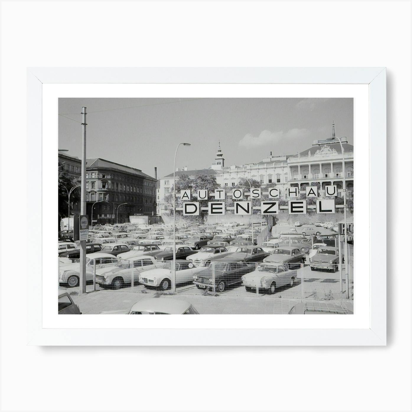 Denzel Car Show 1964 In The Background The Palais Coburg Art Print by Fy!  Photography Archive - Fy
