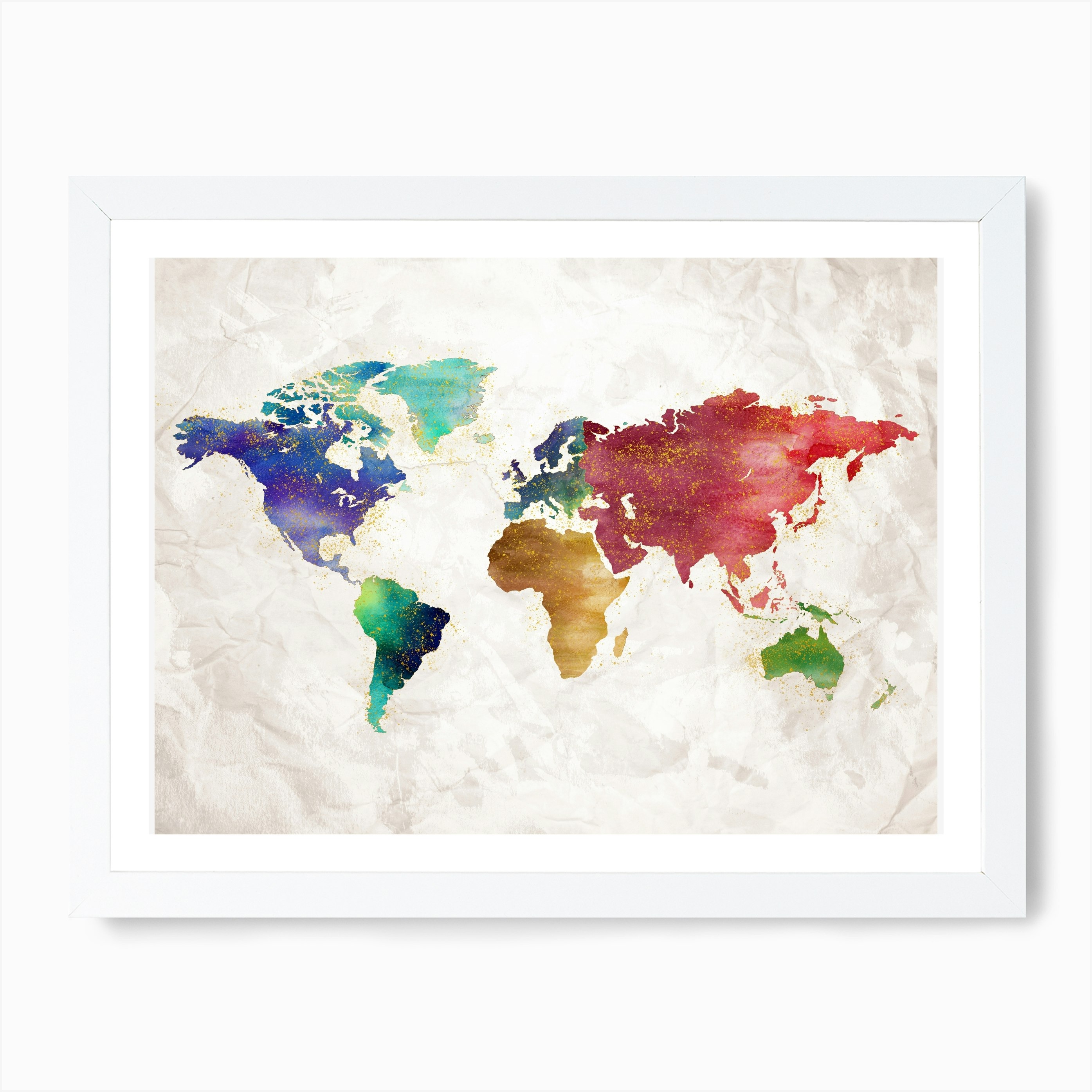 Artistic World Map Ii Art Print By Artdesignworks Fy