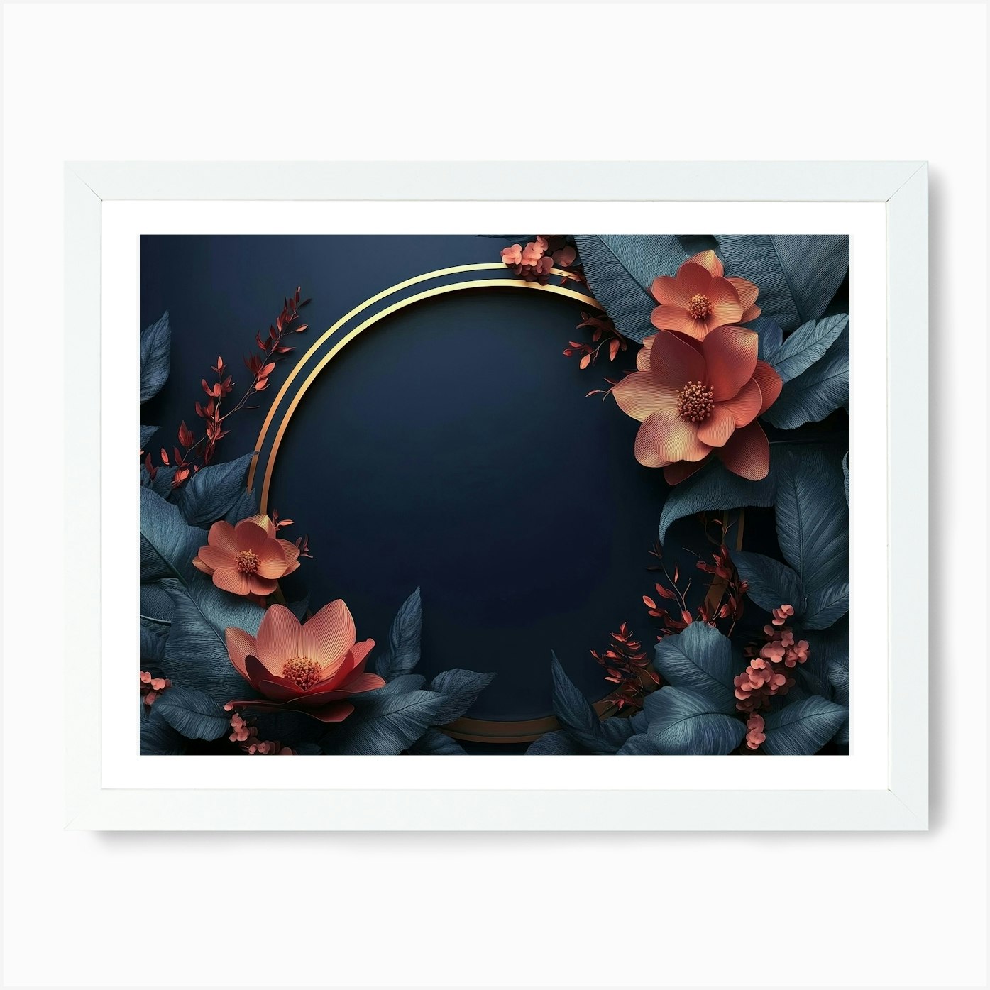 Frame With Flowers 2 Art Print Framed Wall Art Poster Canvas Print Picture