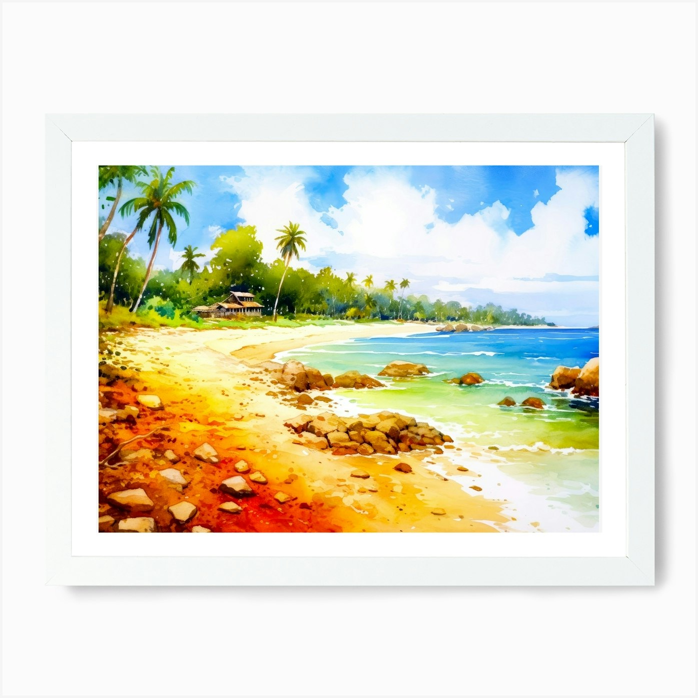 Beach Painting Art Print Framed Wal Framed Wall Art Poster Canvas Print Picture