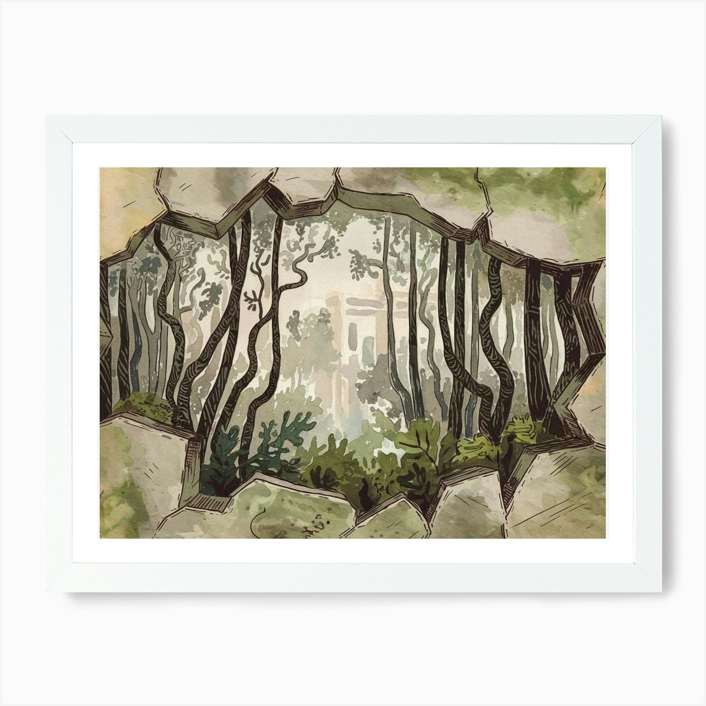 Twilight Forest Art Print Framed Wa Framed Wall Art Poster Canvas Print Picture - Picture 3 of 4
