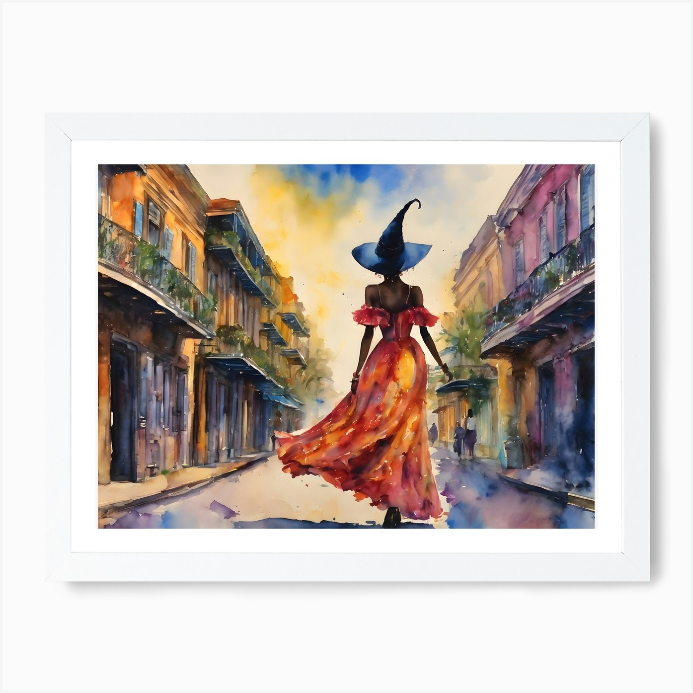 Wall Art Print  The Witch of New Orleans, Black Woman Witch