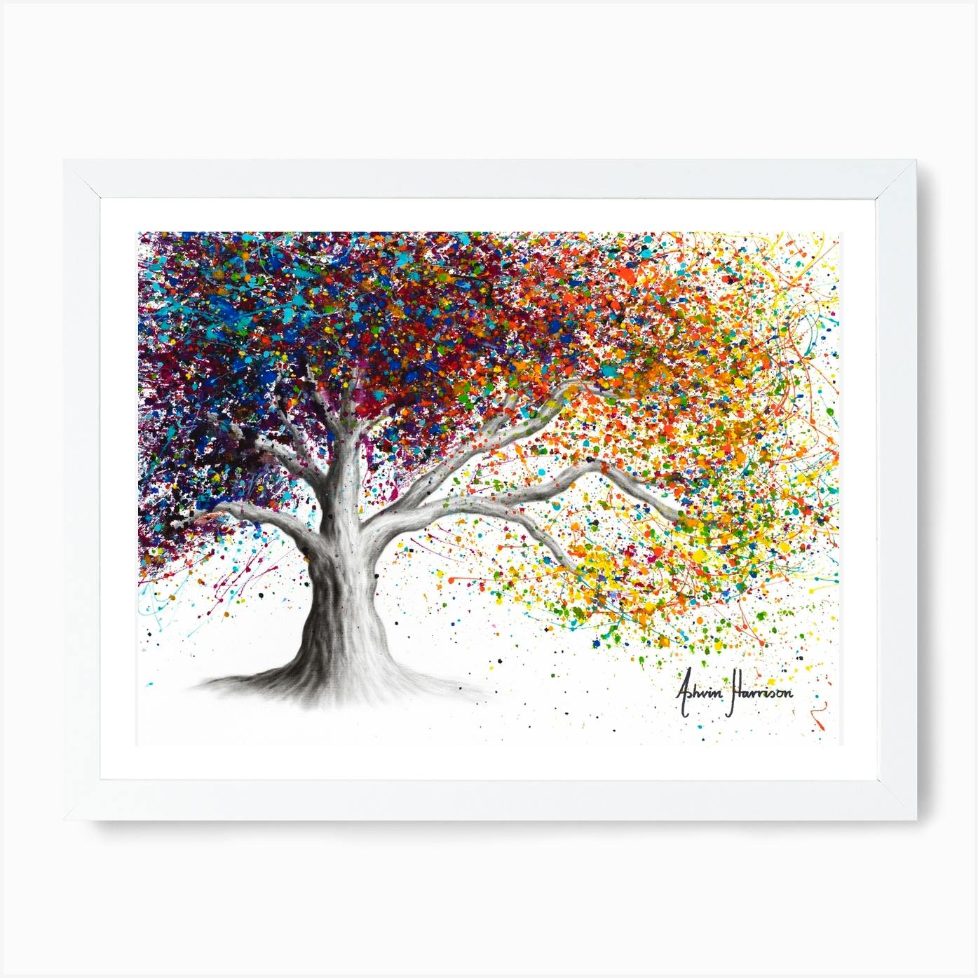 RED HEART TREE CANVAS PRINT PICTURE WALL ART FREE FAST POSTAGE VARIETY OF SIZES