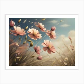 Flowers In The Wind Painting Art Print