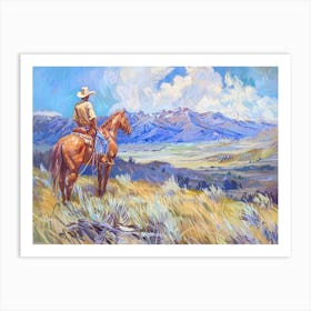 Cowboy In Montana 3 Art Print